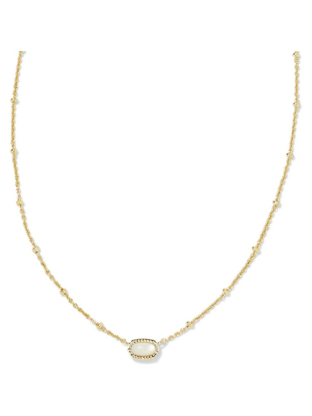 Kendra Scott Mini Elisa 14k Gold-Plated Pendant Necklace in Ivory Mother of